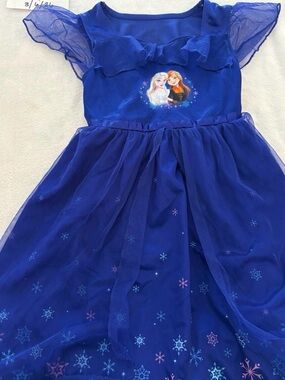 Disney Frozen Blue Girls' Sleep Gown Dress Style with Elsa & Anna